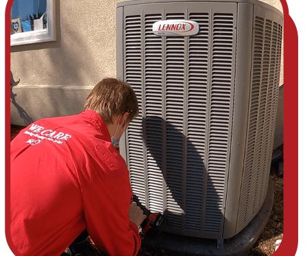 HVAC technician preforming maintenance in southern CALIFORNIA