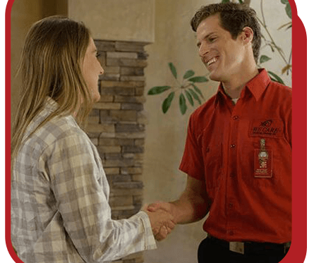 technican dealing with a customer in Southern California